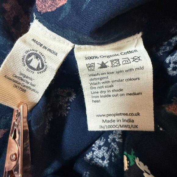 People Tree Claudia Marigold Leaf Print Trousers Organic Cotton size 8 - Picture 11 of 14